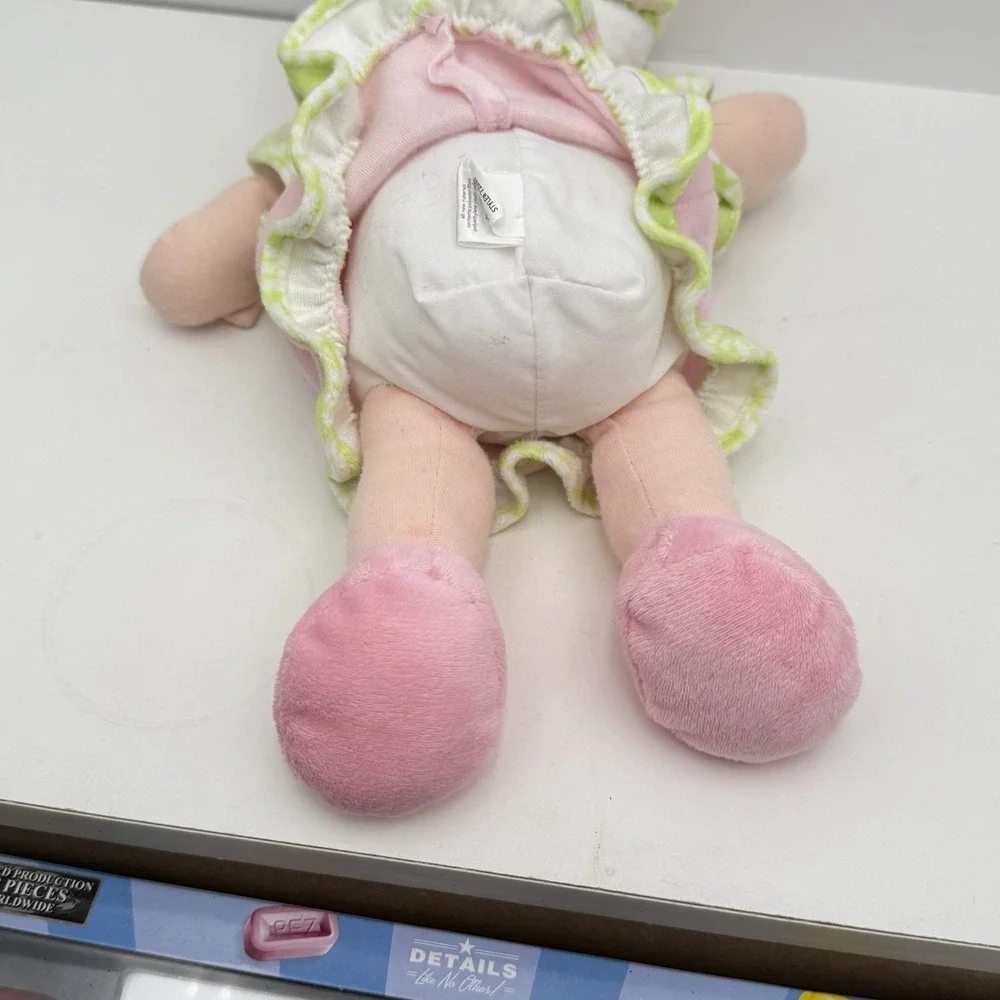 Carters My First Doll Pink Dress Hat Flower Rattle Embroidered Eyes Lovey Baby